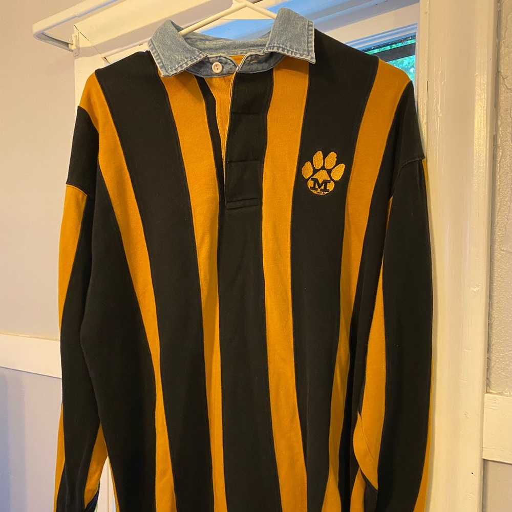 Vintage Mizzou/Missouri Striped Rugby Shirt